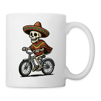 Squelette à vélo en sombrero - Mug blanc - blanc - Droite