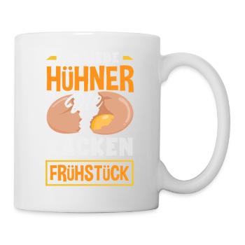 I love chickens – they poop breakfast - Mug - white - Right