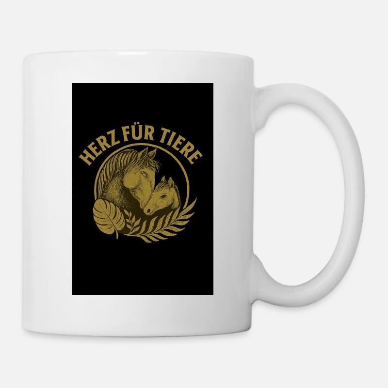 Heart For Animals Horses Illustration - Mug - white