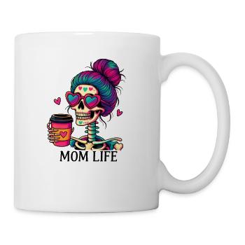 KoffeinLiebe Mob Life Skelett mit Herzbrille - Tasse - Weiß - Rechts