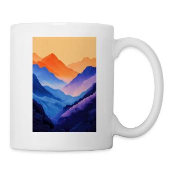 Illustration einer Gebirgslandschaft - Tasse - Weiß - Rechts