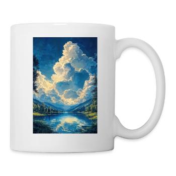 Illustration einer Naturlandschaft - Tasse - Weiß - Rechts