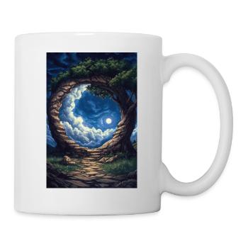 Illustration of a fantasy landscape - Mug - white - Right