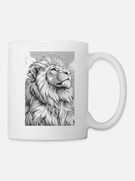 Illustration of a lion - Mug - white