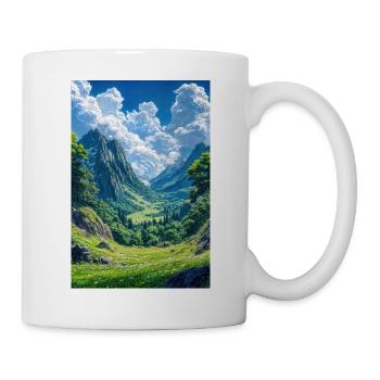 Illustration einer Naturlandschaft - Tasse - Weiß - Rechts
