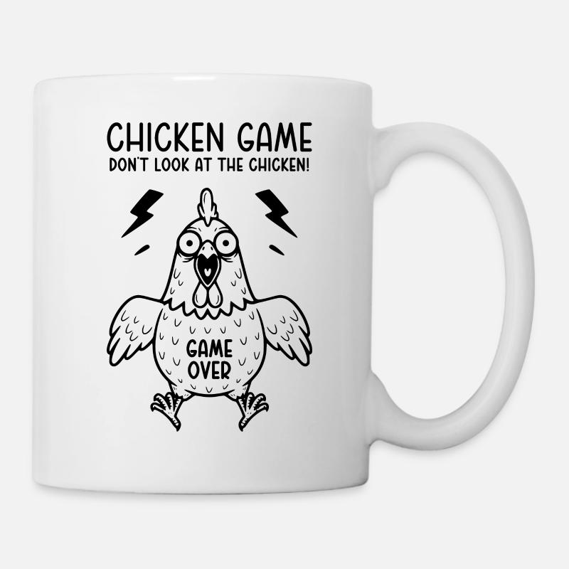 Jeu du poulet Ne regardez pas le poulet Game over - Mug blanc - blanc