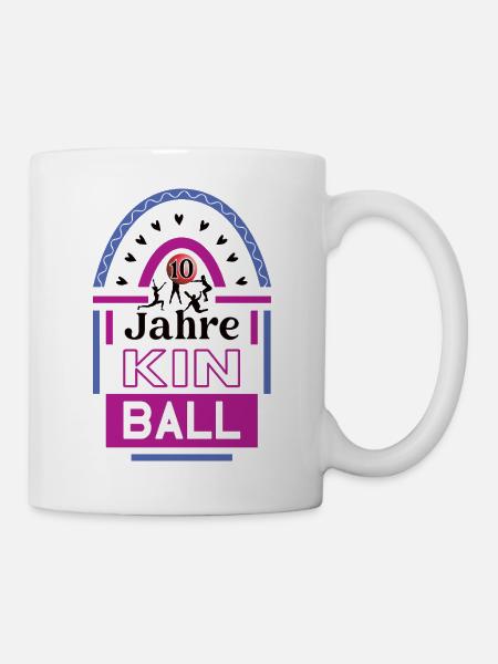 10 Jahre Kinball Jubiläum Kinballspielerin - Tasse - Weiß