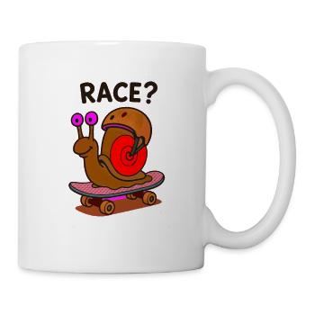 COURSE? Escargot sur skateboard - Mug blanc - blanc - Droite