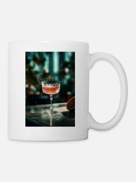 Rosa Cocktail Splash im Coupe-Glas - Tasse - Weiß