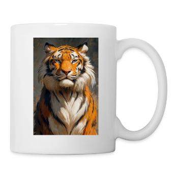 Illustration eines Tigers - Tasse - Weiß - Rechts