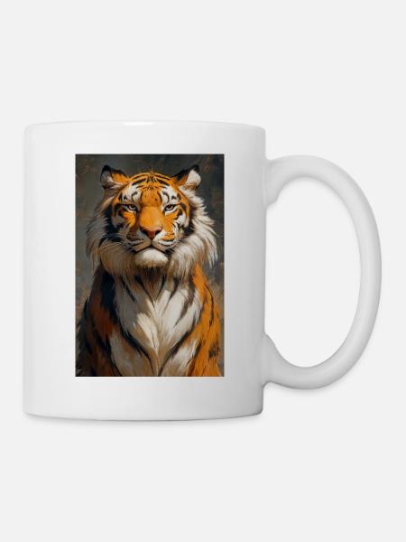 Illustration of a tiger - Mug - white