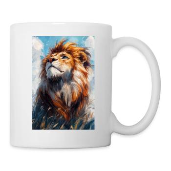 Illustration eines Löwen - Tasse - Weiß - Rechts