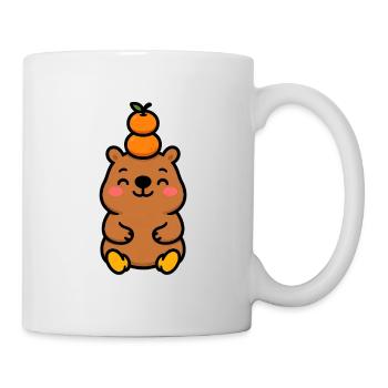 Capybara with tangerine on the head - Mug - white - Right