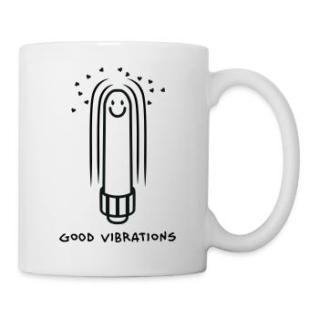 Dildo Vibrator mit guten Vibrationen - Tasse - Weiß - Rechts