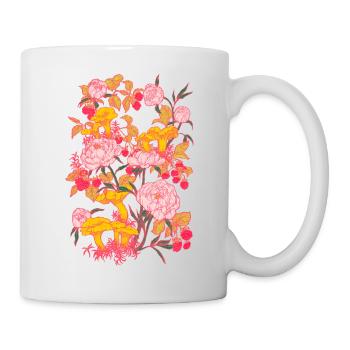 PFINGSTROSEN UND PFIFFERLINGE - Tasse - Weiß - Rechts