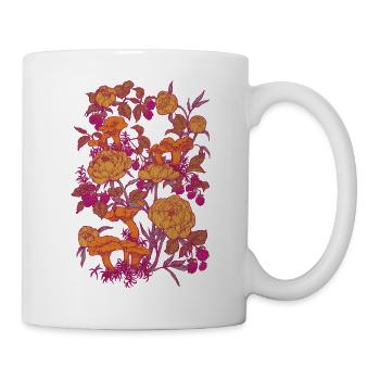 PFINGSTROSEN UND PFIFFERLINGE - Tasse - Weiß - Rechts