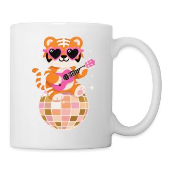Funny Tiger Disco Dance Ball Groovy 80s - Mug - white - Right