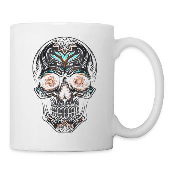 Halloween Sugar Skull Day Of Dead Gift Funny - Mug - white - Right
