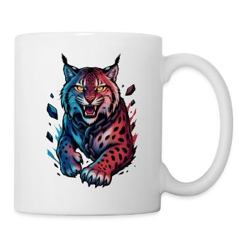 Lynx on the attack - Mug - white - Right