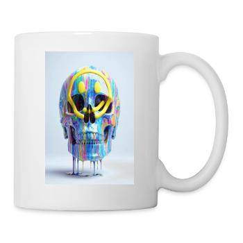 Psychedelischer Totenkopf mit Smile Brille - Tasse - Weiß - Rechts
