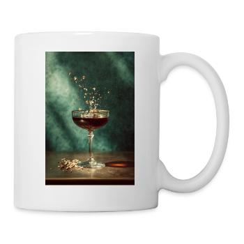 Smaragd Splash Cocktail Vintage Kunst - Tasse - Weiß - Rechts