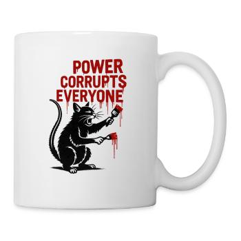 Cat satire: Power corrupts everyone - Mug - white - Right