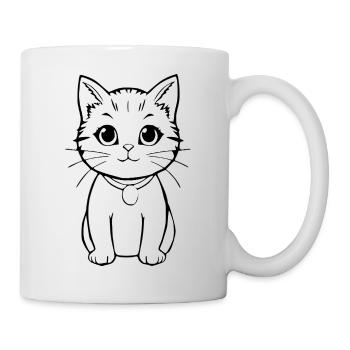 Chat Chaton Chat Chemise Chat T-shirt Cadeau - Mug blanc - blanc - Droite