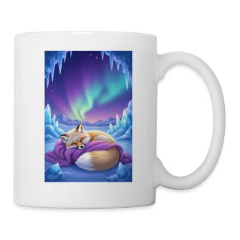 Nordlicht Fuchs im Eisreich - Tasse - Weiß - Rechts
