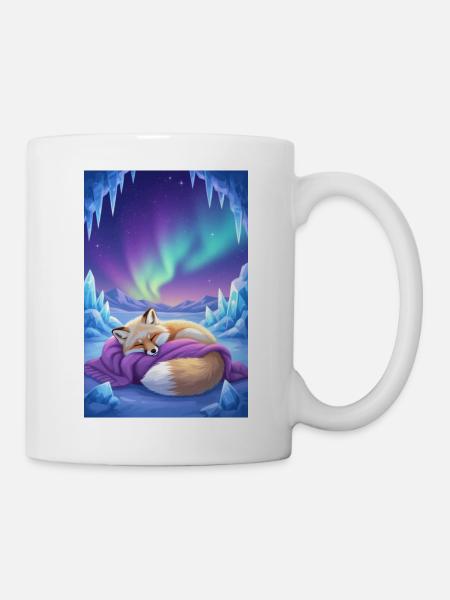 Nordlicht Fuchs im Eisreich - Mug - white
