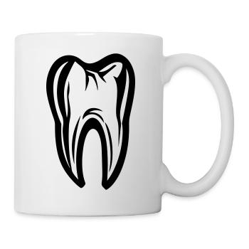 Zahn Symbol Zahnarzt - Tasse - Weiß - Rechts