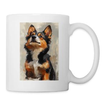 Illustration eines Hundes - Tasse - Weiß - Rechts