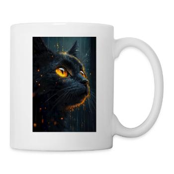 Illustration einer Katze - Tasse - Weiß - Rechts