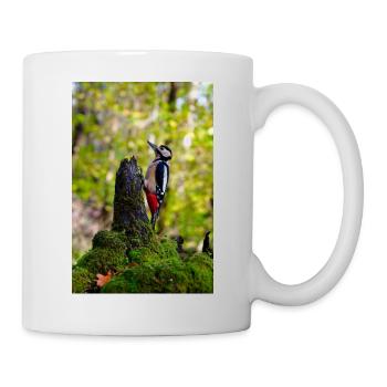 Woodpecker on Mossy Log - Mug - white - Right
