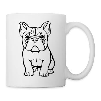 Bulldogge Hunde T-shirt Hundeshirt Geschenk  - Tasse - Weiß - Rechts