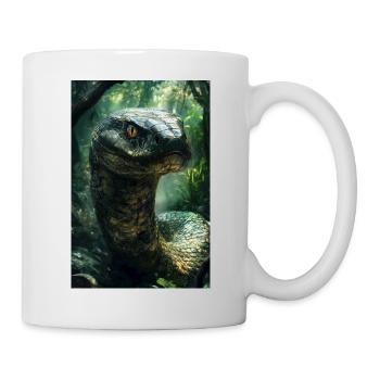 Illustration einer Schlange - Tasse - Weiß - Rechts