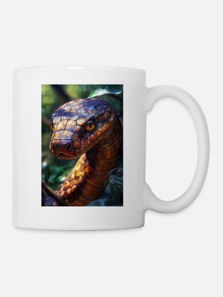 Illustration einer Schlange - Tasse - Weiß