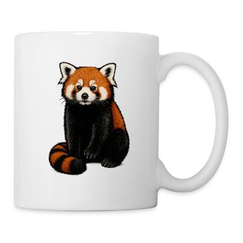 Red Panda Cuddle Illustration - Mug - white - Right