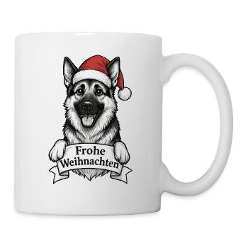 Dog with Santa Hat Merry Christmas - Mug - white - Right