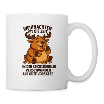 Plaisir de Noël des rennes affamés de biscuits - Mug blanc - blanc - Droite