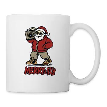 Santa Claus Streetwear Boombox Hip-Hop - Mug - white - Right