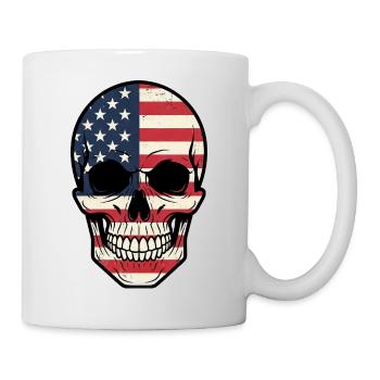 Powerful Skull Skull USA Biker Freedom - Mug - white - Right