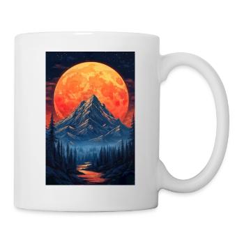 Illustration einer Gebirgslandschaft - Tasse - Weiß - Rechts