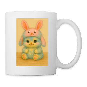 Pastell-Plüsch-Hasen-Duo - Tasse - Weiß - Rechts