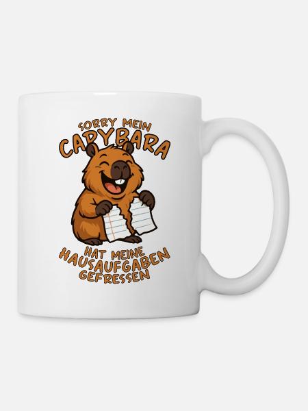 Sorry Mein Capybara Hat Meine Hausaufgaben... - Tasse - Weiß