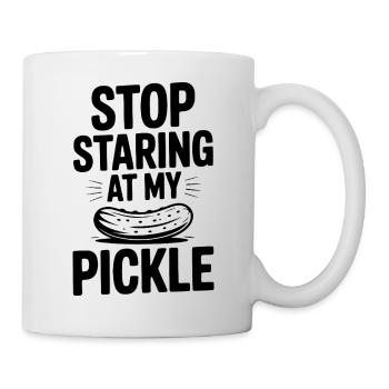 Hör auf, meine Gurke anzustarren! - Tasse - Weiß - Rechts