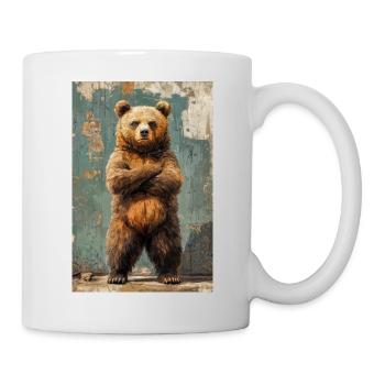 Illustration eines Bären - Tasse - Weiß - Rechts