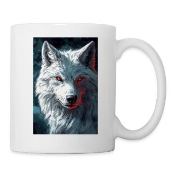 Illustration eines Wolfes - Tasse - Weiß - Rechts