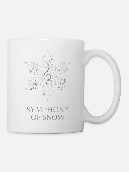 SYMPHONY OF SNOW Flocon Musique Clé Sol - Mug blanc - blanc