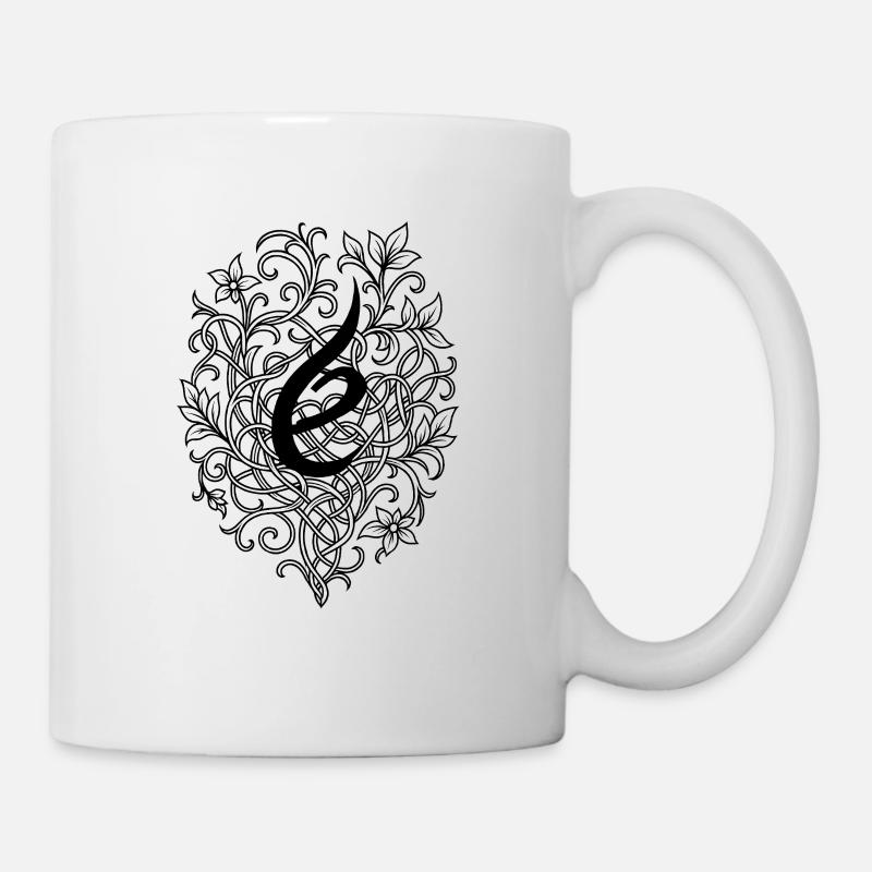 Verzierte_Blume_um_den_Buchstaben__e_ - Mug - white