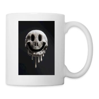 Schmelzender Smiley Schädel - Tasse - Weiß - Rechts